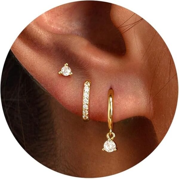 Pairs Gold Hoop Earrings Set